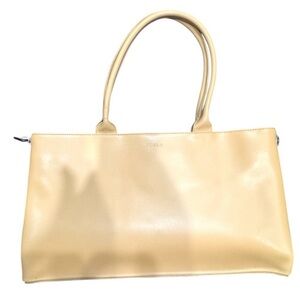 NWOT Furla Cream Leather Bag with Subtle Sheen